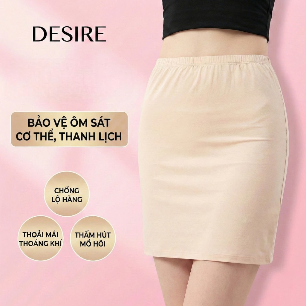Desire Store, Chân váy lót dáng ôm Thun Modal (Gỗ sồi) co dãn mát mịn Chân váy mặc lót trong VNN-0098 image 3 of 13