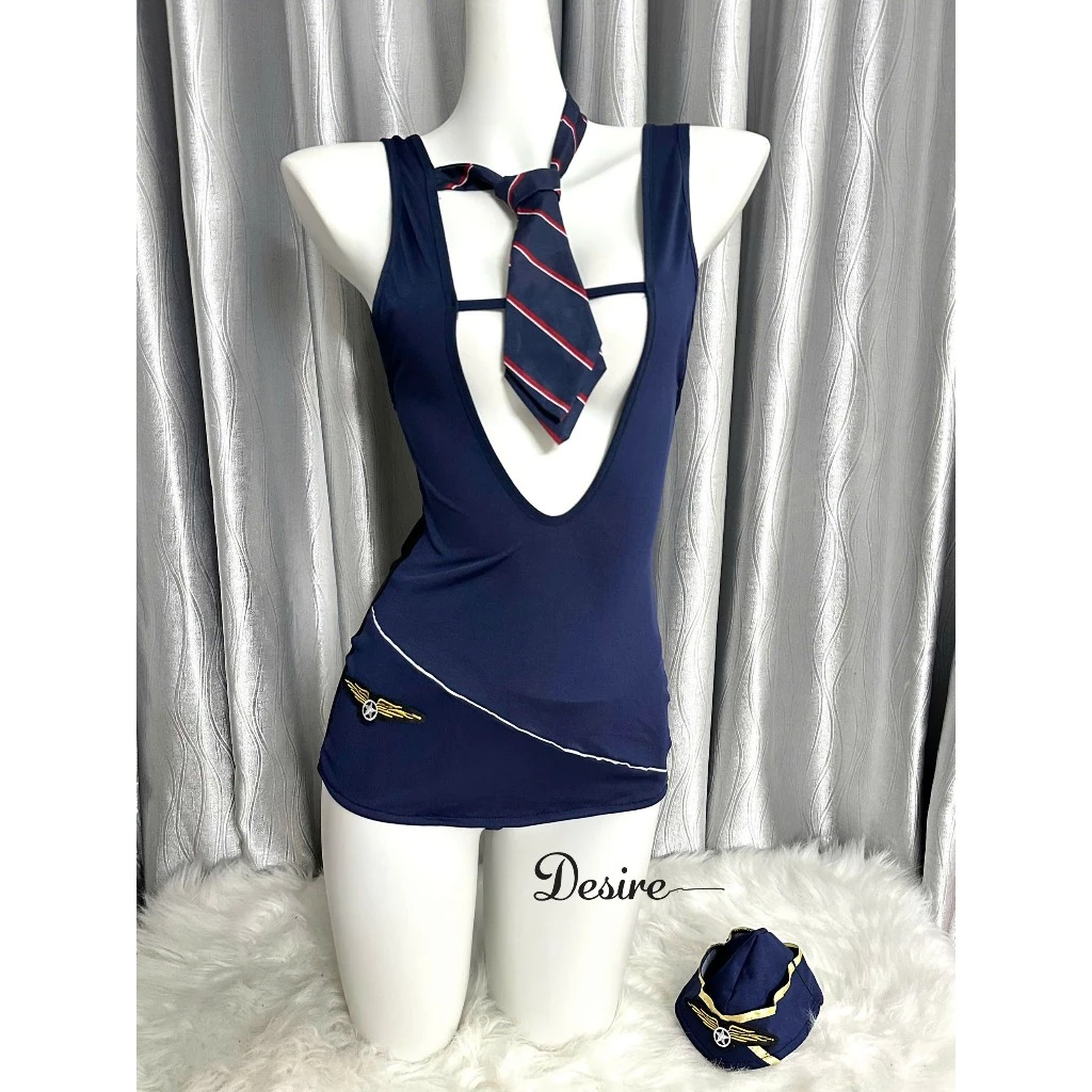 Desire Store, Set váy ngủ Cosplay Cô tiếp viên Sexy gợi cảm kèm chip DESIRE VN-1225 image 5 of 14