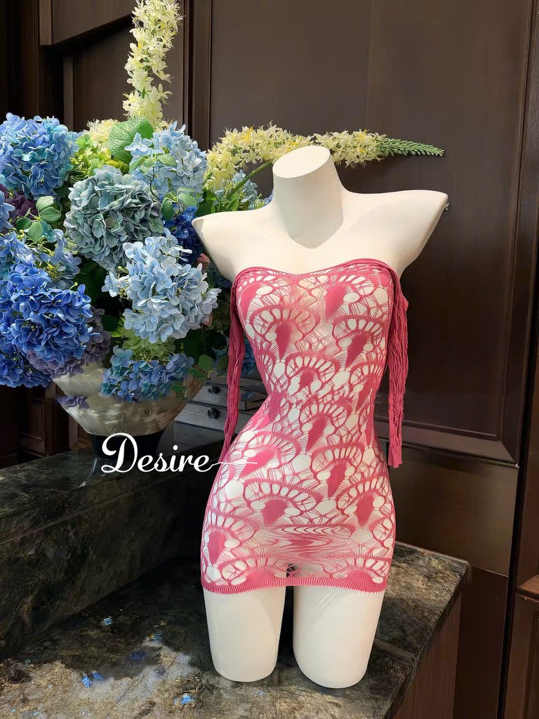 Desire Store, Váy Ngủ Nữ Sexy Ren Lưới Xuyên Thấu - Đầm Ngủ Ôm Body Trễ Vai Gợi Cảm Tôn Dáng DESIRE VN-7547 image 5 of 11