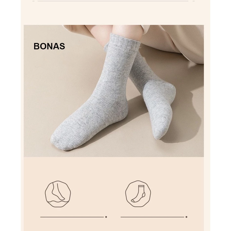 Desire Store, Tất len dày siêu ấm chính hãng BONAS Style Nhật Bản phong cách đơn giản sang trọng MW-1884 image 9 of 14