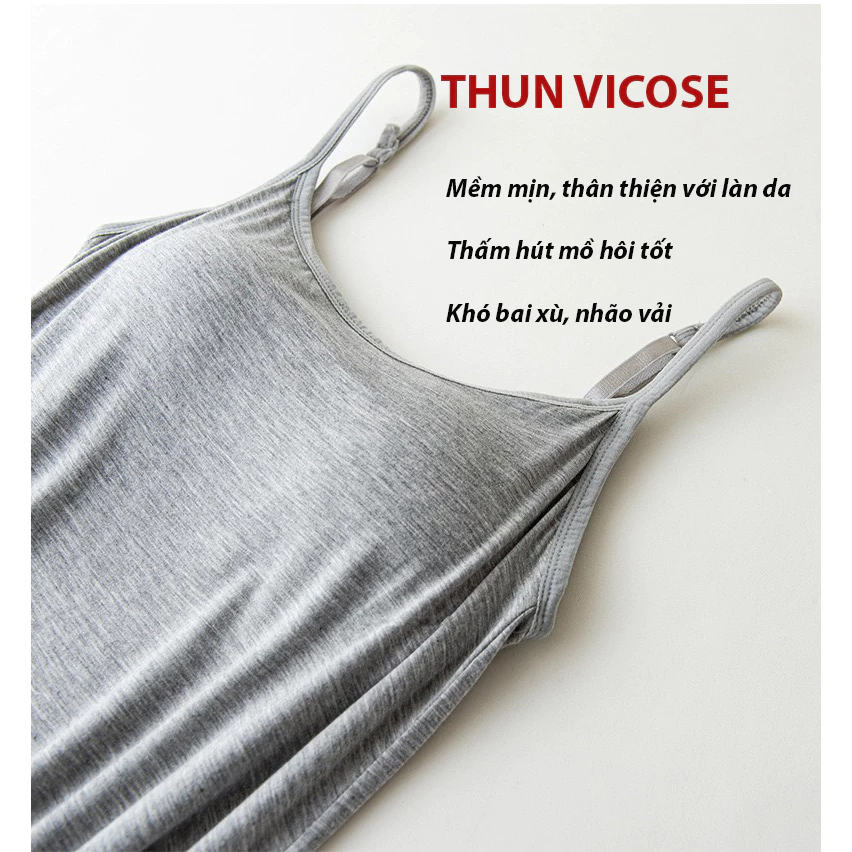 Desire Store, Váy đầm hai dây thun Vicose mềm mịn có đệm mút ngực và tăng đơ DESIRE VNN-0072 image 3 of 15