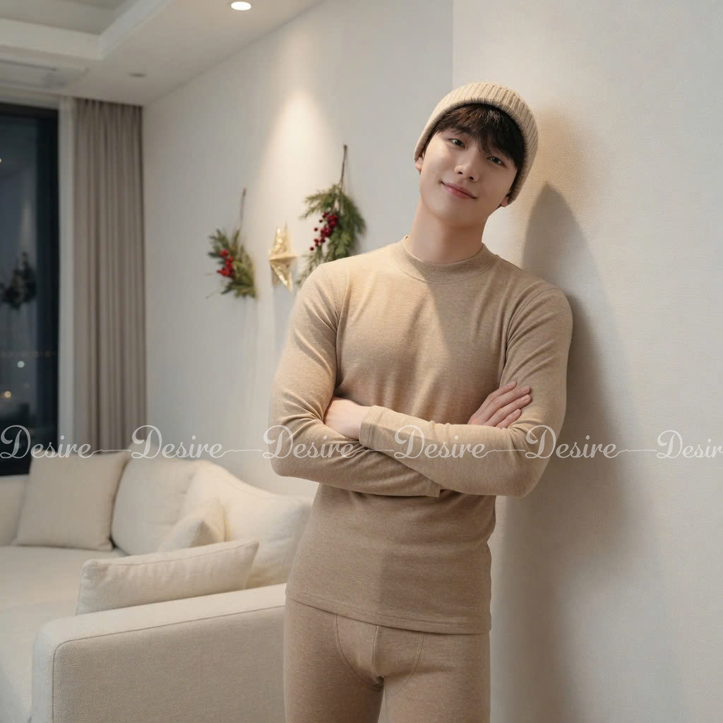 Desire Store, Đồ bộ giữ nhiệt nam lót Len Cashmere cổ cao ấm áp mùa đông cao cấp siêu nhẹ dành cho nam giới DGN-03 (Men's ultra-lightweight thermal set with warm cashmere-blend lining and high-neck design for winter. DGN-03) image 43 of 51