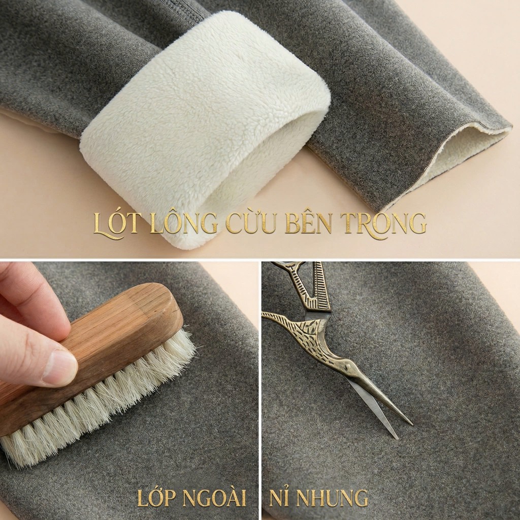 Desire Store, Quần legging M ENAIC lưng cao lót lông cừu nhung mịn giữ nhiệt mùa đông ấm áp định hình dáng QGN-9105014 image 4 of 16