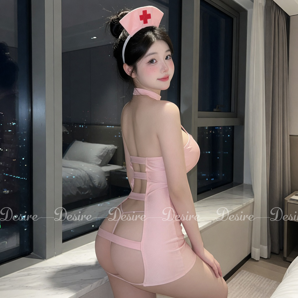 Desire Store, Bộ đồ ngủ Cosplay y tá đầy đủ phụ kiện sexy gợi cảm DESIRE VN-8808 image 2 of 19