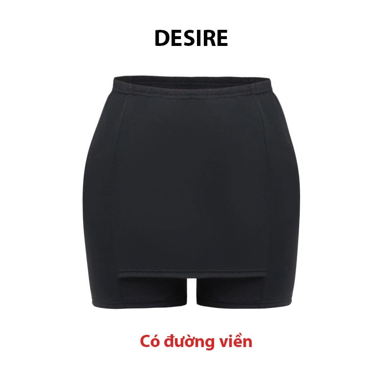 Desire Store, Quần Đùi Mặc Váy Vạt Chống lộ Su lạnh Có đường viền 30cm Thoáng Mát Cạp Cao Quần bảo hộ QL-025 - Đen trơn có viền, XL image 12 of 17
