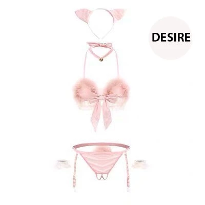 Desire Store, Bộ đồ ngủ Cosplay mèo nhỏ quyến rũ 5 chi tiết gợi cảm sexy DESIRE VN-8239 - Hồng ko tất image 10 of 13