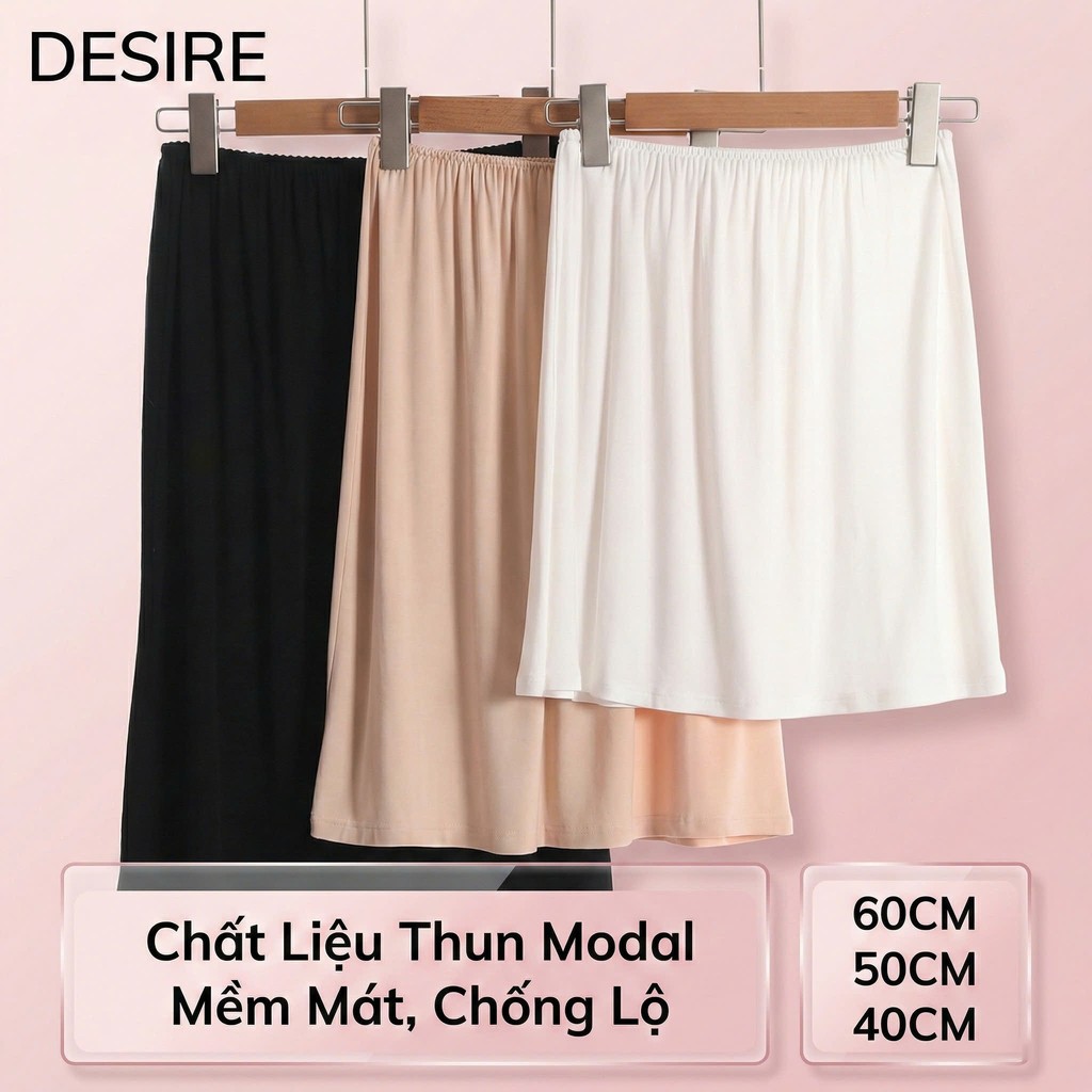 Desire Store, Chân Váy lót thun modal  (gỗ sồi) dáng xòe rộng thoải mái - Chân váy mặc lót thun mịn mát Desire VN-064-2 image 8 of 39