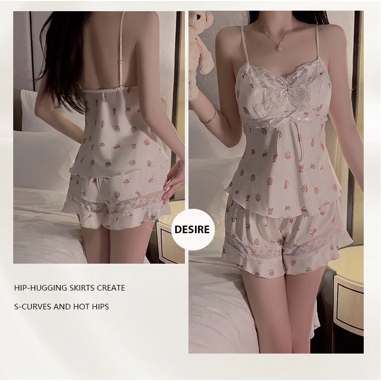 Desire Store, Đồ bộ hai dây quần đùi chất lụa mềm hàng loại 1 DESIRE VN-4246 image 6 of 11