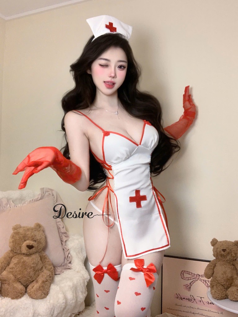 Desire Store, Bộ đồ ngủ Cosplay cô y tá đầy đủ phụ kiện sexy gợi cảm DESIRE VN-2884 image 7 of 10