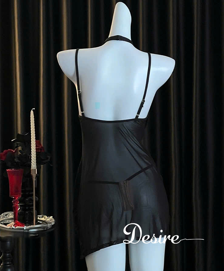 Desire Store, Váy ngủ lưới phối ren xẻ tà kèm quần chip DESIRE VN-8950-1 image 8 of 12