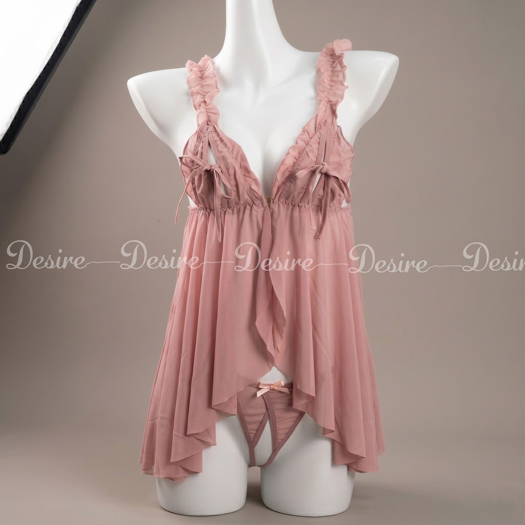 Desire Store, [40-75KG] Váy ngủ bigsize ren sexy cài trước kèm chip DESIRE 8471 HÀNG QC LOẠI 1 CHUẨN XỊN - Váy Hồng, L (60-75kg) image 14 of 14