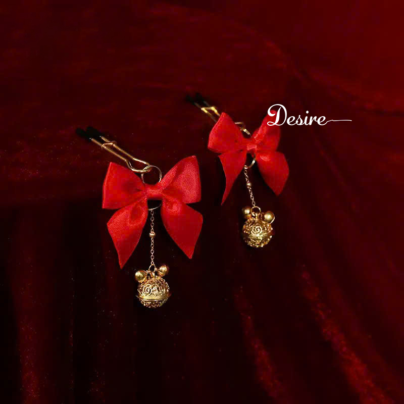 Desire Store, Kẹp Nhũ Hoa-Kẹp Đầu Ti Cặp Đôi Thắt Nơ Đỏ Chuông Vàng Quyến Rũ DESIRE KT-01 image 3 of 5