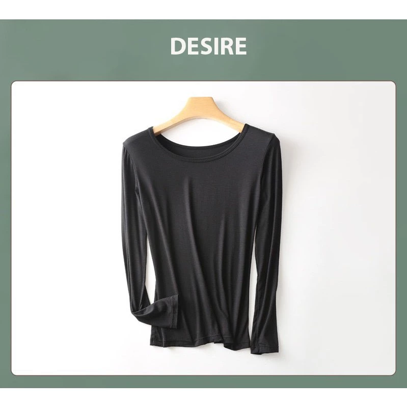 Desire Store, Áo dài tay ôm thun chất Vicose ủ kem chống nắng, lót trong giữ nhiệt mùa thu đa dụng A601- Q602 - Áo Đen #601, M image 14 of 18