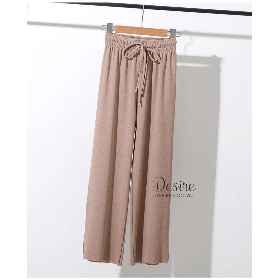 Desire Store, [Hình thật] Quần thun tăm dáng suông ống rộng cạp chun cao cấp form chuẩn Desire QN-001 - Nâu chạm gót 95cm, XL (55-59kg) image 13 of 13