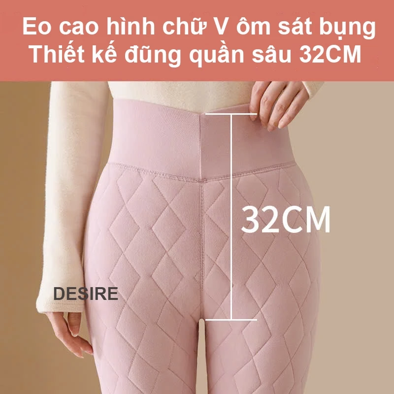 Desire Store, Quần legging lưng cao lót lông cừu dày nhung mịn giữ nhiệt mùa đông ấm áp định hình dáng QGN-9134 image 4 of 12