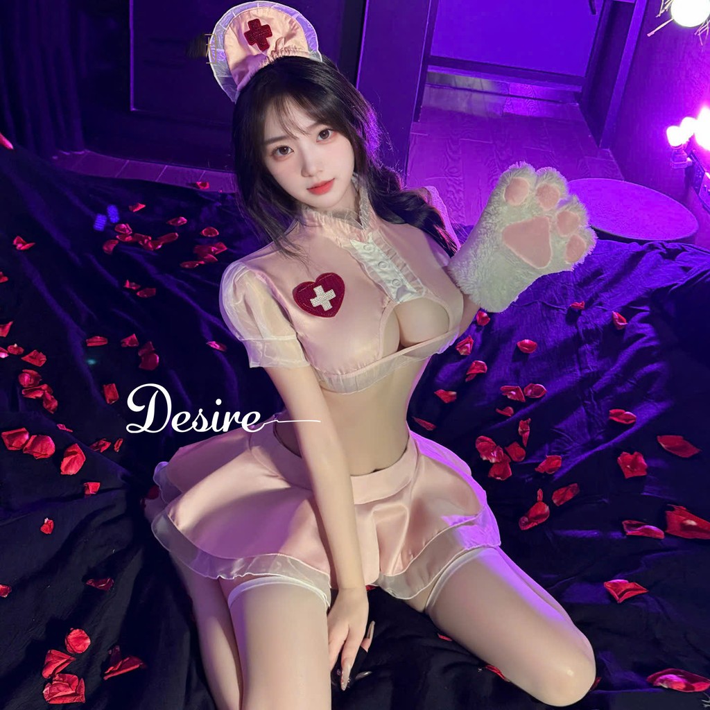 Desire Store, Bộ đồ ngủ Cosplay y tá HÀNG LOẠI 1 đầy đủ phụ kiện sexy gợi cảm DESIRE VN-8469 image 2 of 10
