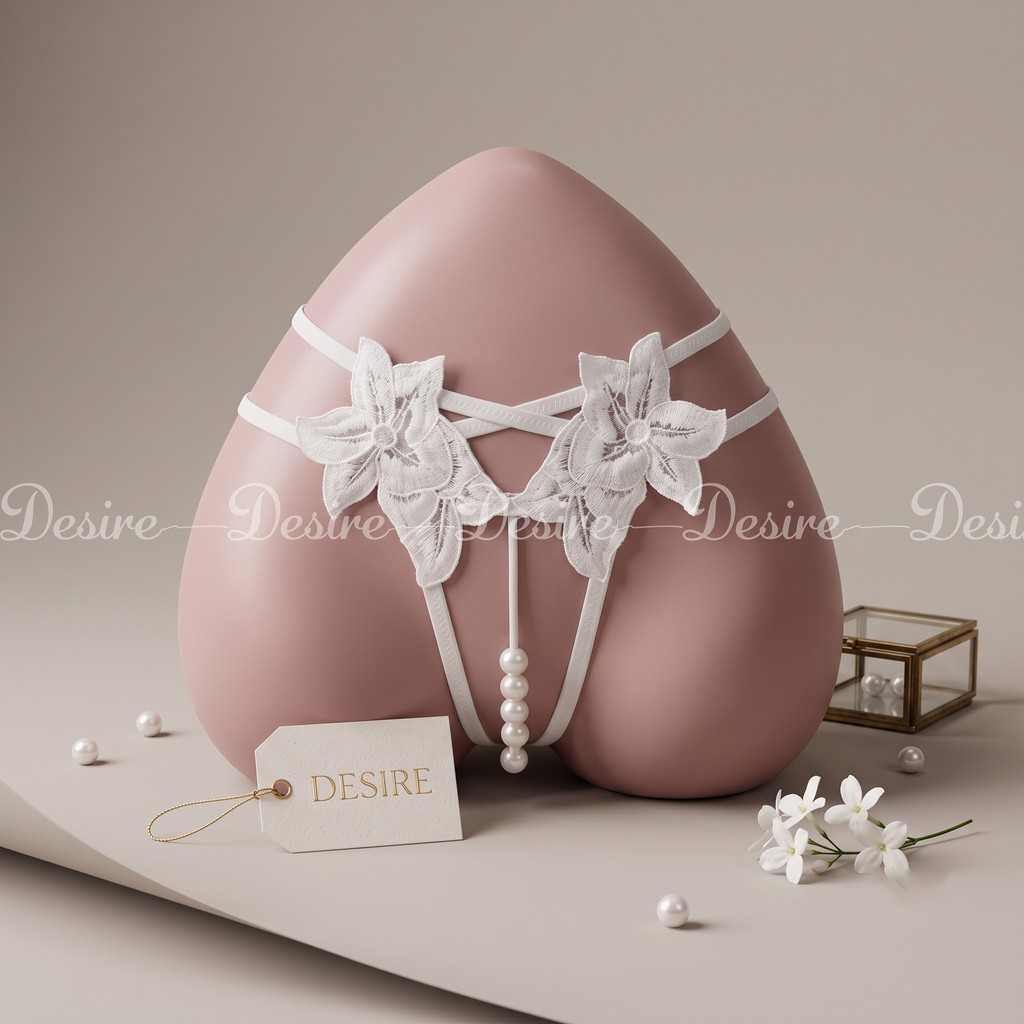 Desire Store, Quần lót ren mềm mại xẻ đáy đính ngọc trai sexy DESIRE QL-2066 image 7 of 13