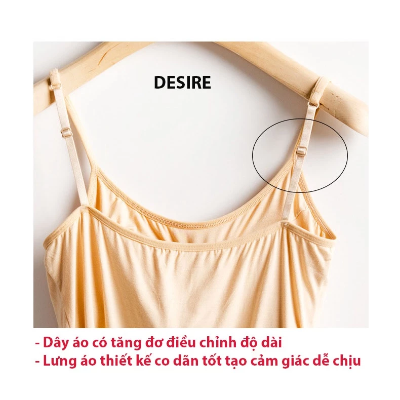 Desire Store, Áo lót hai dây thun Vicose hàng loại 1 cao cấp kèm mút ngực thông hơi A2010 image 5 of 27