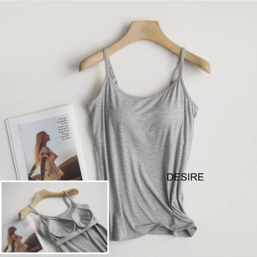 Desire Store, Áo lót hai dây thun Vicose hàng loại 1 cao cấp kèm mút ngực thông hơi A2010 - Xám, XXL(64-75kg) image 27 of 27