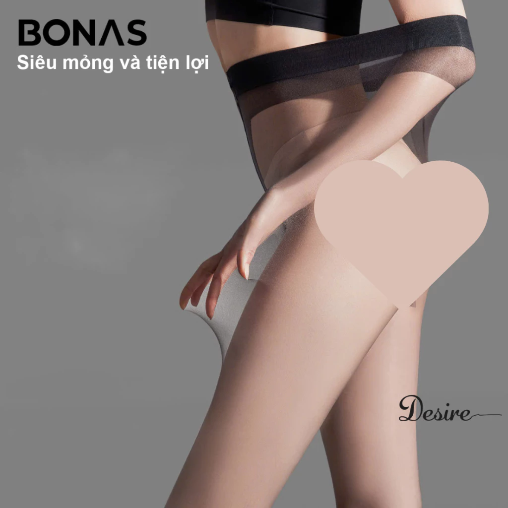 Desire Store, Quần tất BONAS CHÍNH HÃNG màu ĐEN DA  0D đũng quần chữ T siêu mỏng tự nhiên thon gọn chân chống tĩnh điện DS1176 image 4 of 9