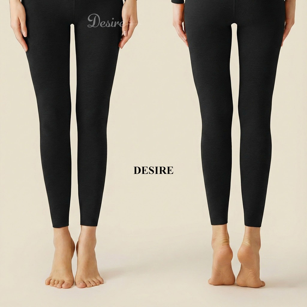 Desire Store, Đồ bộ giữ nhiệt nữ giới mùa đông siêu nhẹ ấm áp vải Nhung lót Len Cashmere không đường viền AGN-002 image 7 of 23