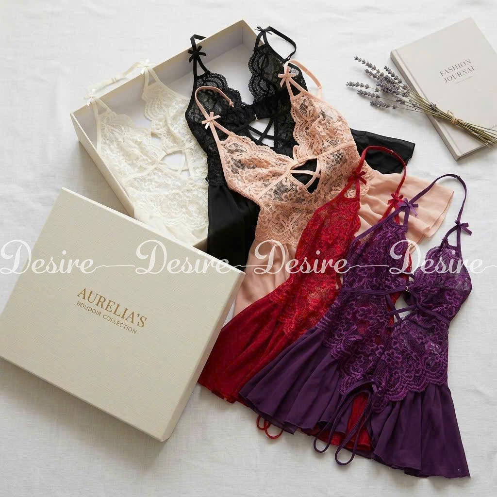 Desire Store, Bộ váy ngủ Bodysuit ren xuyên thấu phong cách sexy gợi cảm DESIRE VN-1062-1 image 10 of 20