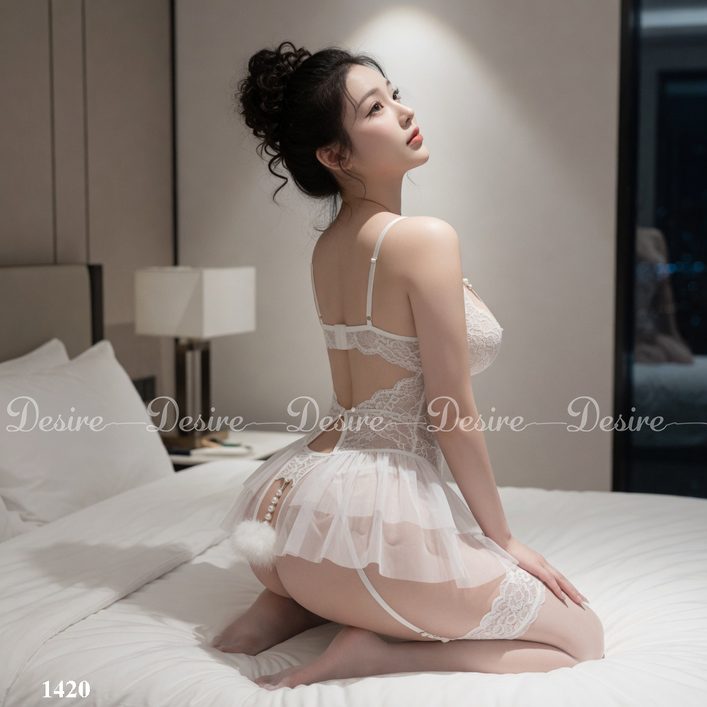 Desire Store, Bodysuit Ren - Váy Ngủ Sexy Xuyên Thấu Đính Ngọc Cao Cấp, Thiết Kế Đan Dây DESIRE 1420 image 15 of 36