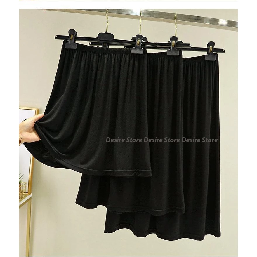 Desire Store, Chân Váy lót thun modal  (gỗ sồi) dáng xòe rộng thoải mái - Chân váy mặc lót thun mịn mát Desire VN-064-2 - Đen 40cm trơn, XL image 15 of 24