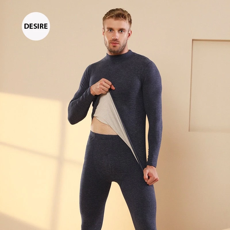 Desire Store, Đồ bộ giữ nhiệt nam lót Len Cashmere cổ cao ấm áp mùa đông cao cấp siêu nhẹ dành cho nam giới DGN-03 image 8 of 12