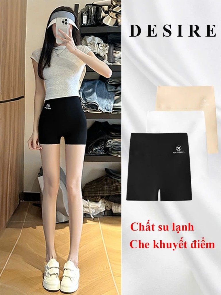 Desire Store, Quần đùi mặc váy hãng MYC OF LOVE cạp cao chất liệu su lạnh ôm body chống lộ DESIRE QL-3086 image 10 of 14