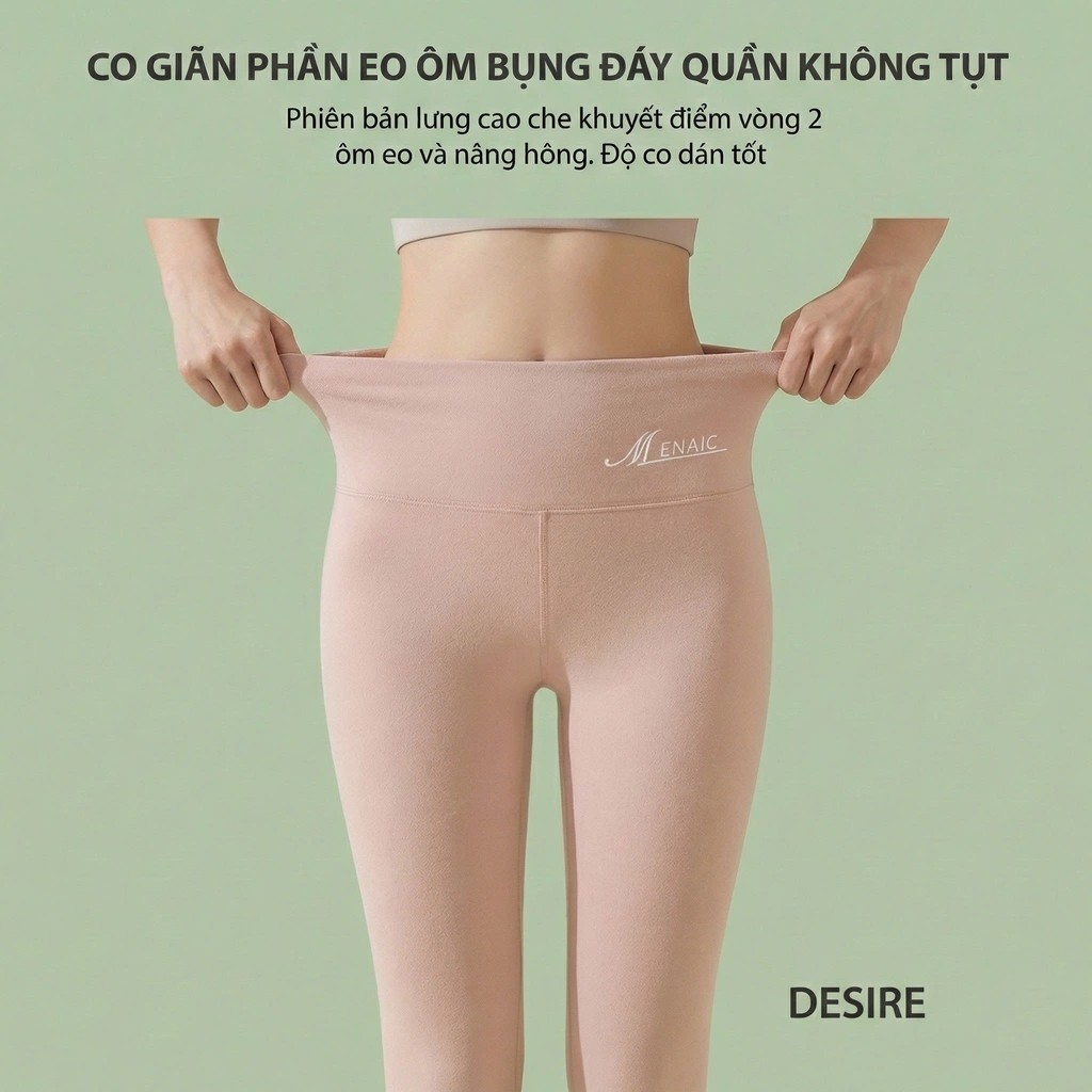 Desire Store, Quần legging M ENAIC lưng cao lót lông cừu nhung mịn giữ nhiệt mùa đông ấm áp định hình dáng QGN-9105014 image 8 of 16