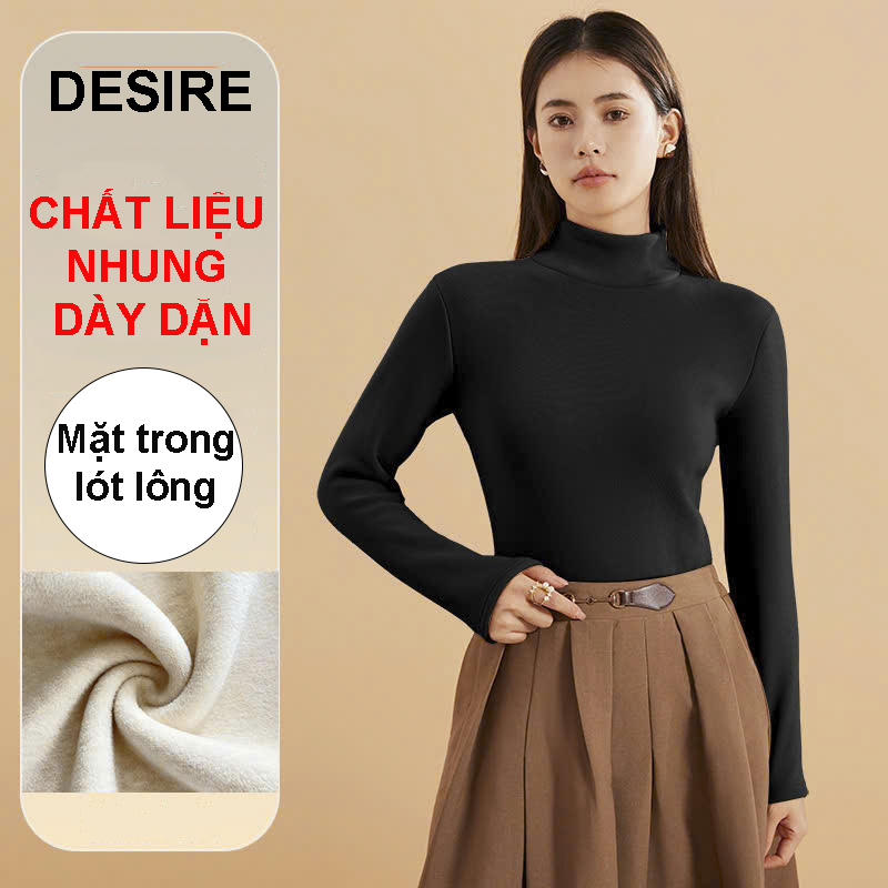 Desire Store, Áo cổ lọ giữ nhiệt mùa đông Dày lót Lông Cừu mềm mịn DESIRE K-801 image 7 of 13