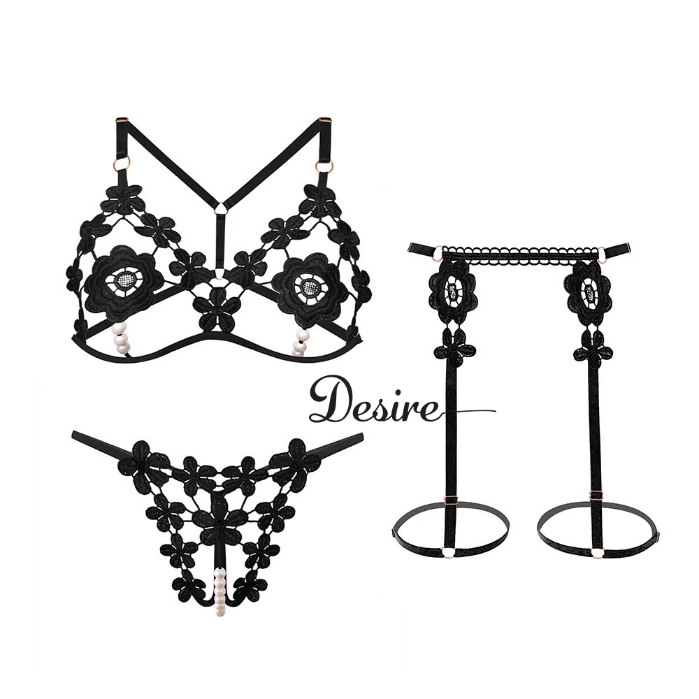 Desire Store, Bộ đồ lót liền thân kèm đai dây Bodysuit DESIRE VN-075 - Đen kiểu 2 image 14 of 15