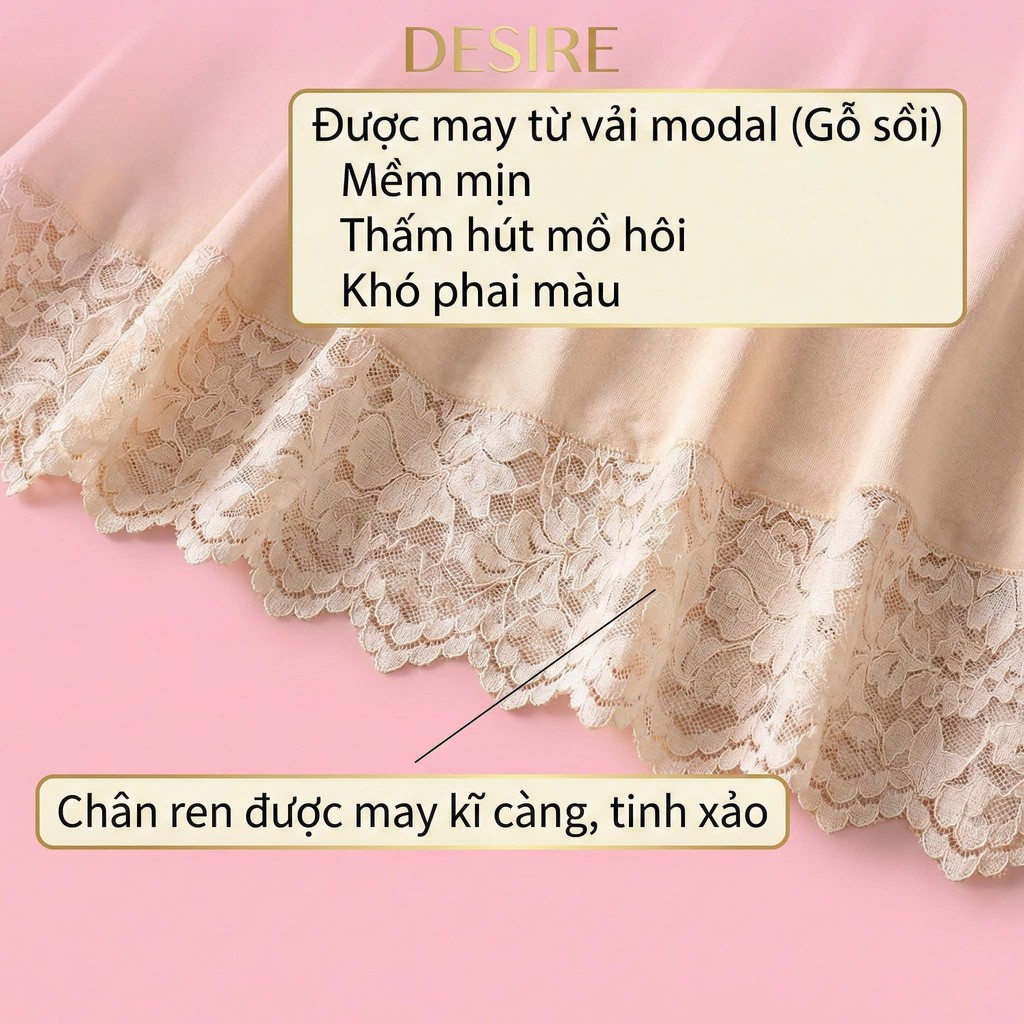 Desire Store, Chân Váy lót thun modal  (gỗ sồi) dáng xòe rộng thoải mái - Chân váy mặc lót thun mịn mát Desire VN-064 image 3 of 40