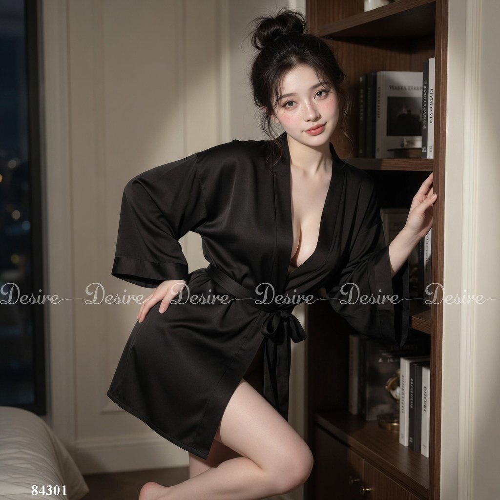 Desire Store, Áo choàng ngủ lụa tay ống rộng cao cấp Áo choàng cô dâu gợi cảm Bride hàng loại 1 84301 image 24 of 37