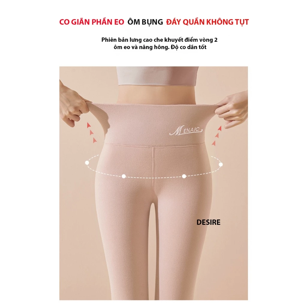 Desire Store, Quần legging M ENAIC lưng cao lót lông cừu nhung mịn giữ nhiệt mùa đông ấm áp định hình dáng QGN-9105014 image 2 of 20