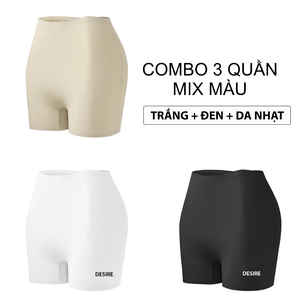 Desire Store, Quần đùi mặc váy su lụa băng tàng hình không đường viền chống lộ chính hãng SACRED BIRD QL-030 - Combo 3quần Mixmàu 1, XL image 17 of 18
