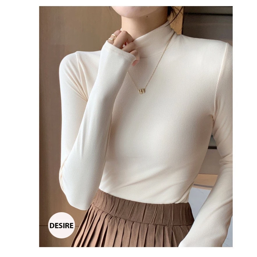 Desire Store, Áo thun dài tay cổ lọ chất len tăm dày phong cách thu đông 2024 DESIRE AN-H329 image 7 of 15