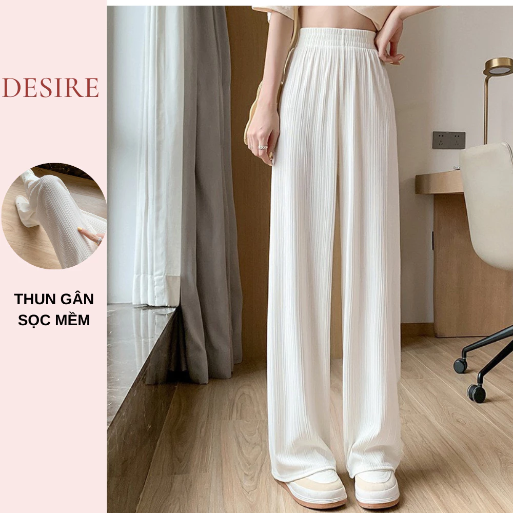 Desire Store, Quần Culottes Nữ Quần Dài Nữ Cạp Chun Ống Rộng Vải Thun H789 image 1 of 14
