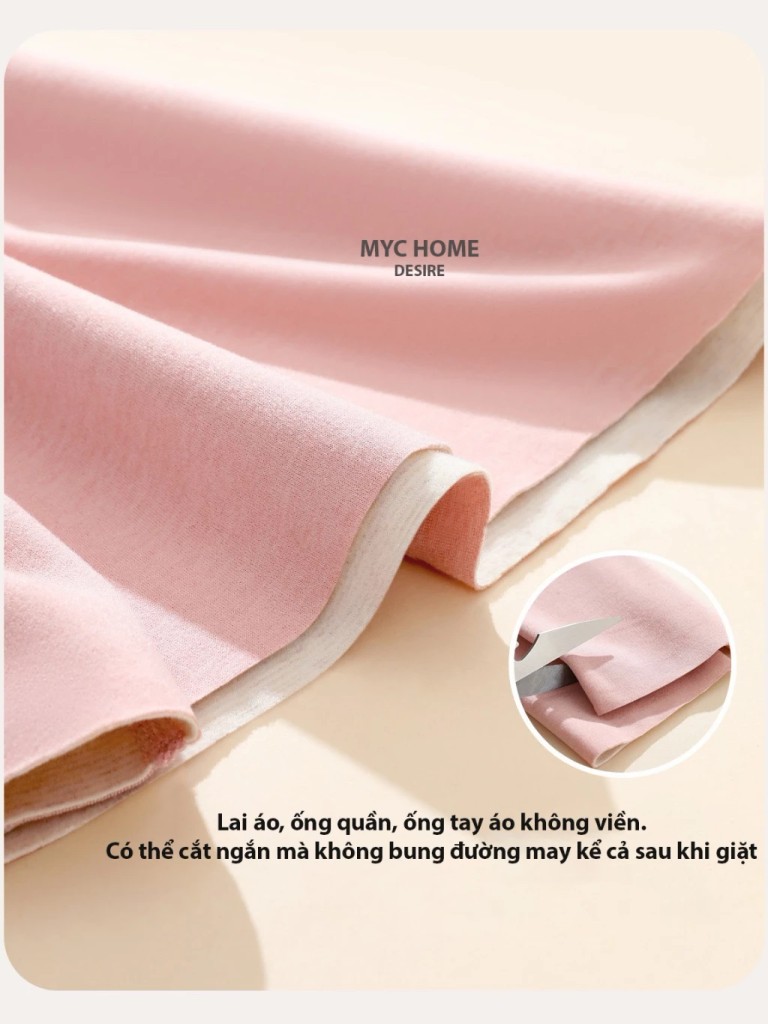 Desire Store, Đồ bộ giữ nhiệt mùa đông siêu nhẹ ấm áp không đường viền MYC HOME chất Nhung lót Len cừu MYC-01 image 18 of 21