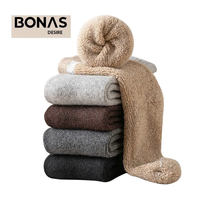 Desire Store, Combo Tất len dày siêu ấm chính hãng BONAS Style Nhật Bản phong cách đơn giản sang trọng MW-1884 image 2 of 14