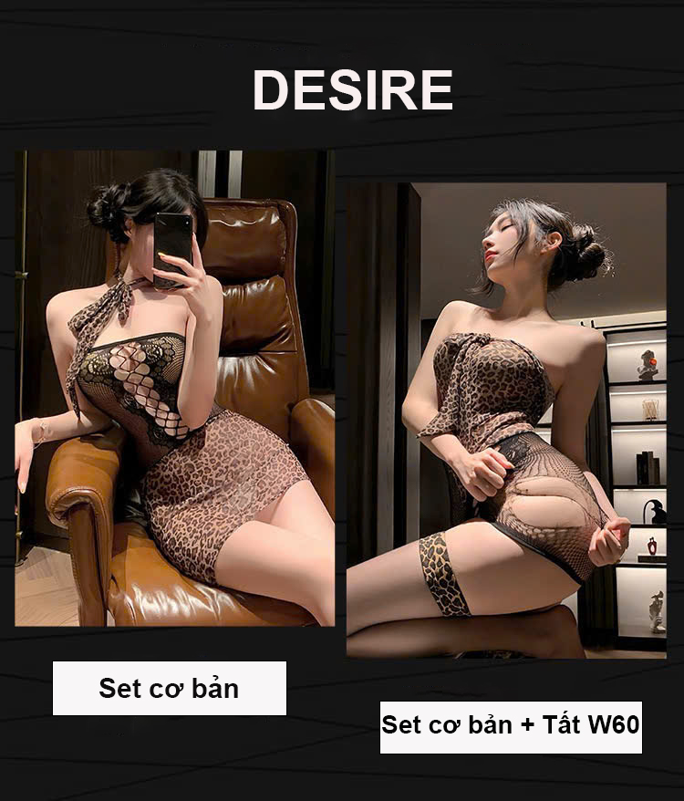 Desire Store, Bộ váy ngủ ôm body hoạ tiết Da báo gợi cảm quyến rũ DESIRE ZY90 image 9 of 12