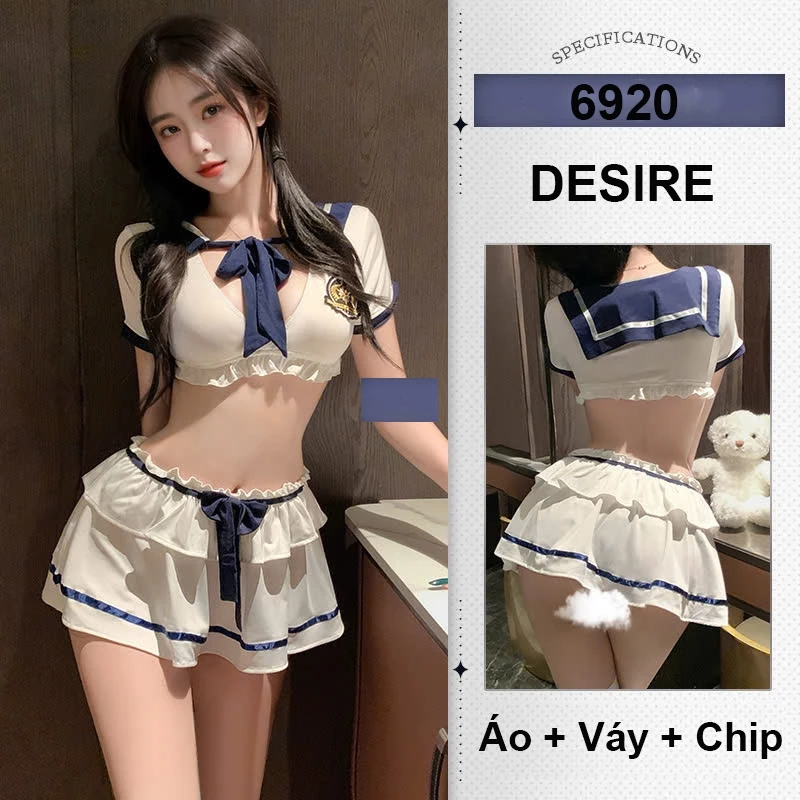 Desire Store, Váy ngủ hoá trang cosplay CÔ NỮ SINH gợi cảm DESIRE VN-6920 - Set cơ bản image 9 of 10