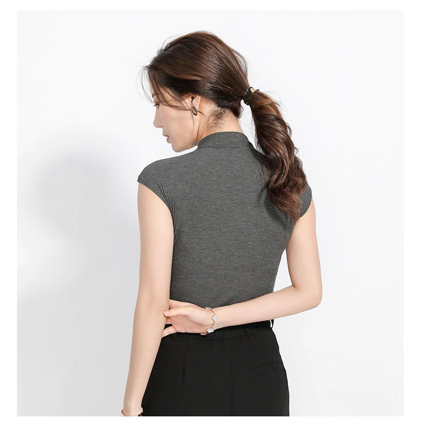 Desire Store, Áo thun cổ lọ ngắn tay thun Modal gân mềm DESIRE A112 image 3 of 14