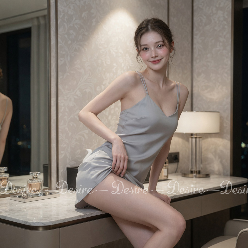 Desire Store, Váy ngủ lụa hai dây cao cấp chéo lưng HÀNG LOẠI 1 DESIRE 1320 (Premium Silk Camisole Nightdress with Cross Back, Grade 1 DESIRE 1320) image 7 of 13