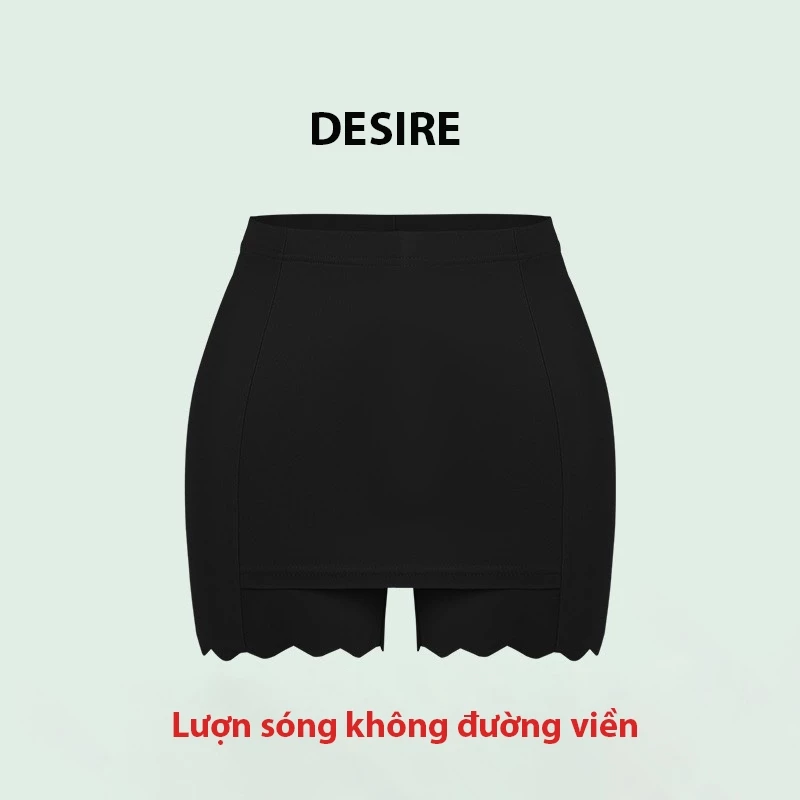 Desire Store, Quần Đùi Mặc Váy Chống lộ dài 30cm chính hãng MYC HOME chất SU LỤA Không đường viền Thoáng Mát Quần bảo hộ QL-025 - Đen sóng k viền, XL 58-68kg image 10 of 17