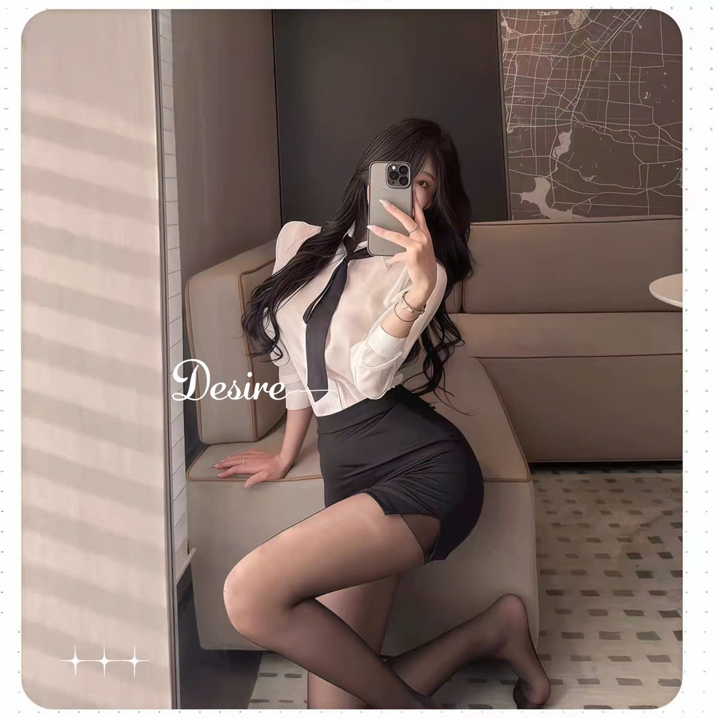 Desire Store, Bộ đồ ngủ hoá trang cosplay CÔ THƯ KÝ (có bigsize) hàng chính hãng GUIRUO QC loại 1 DESIRE VN-416 image 6 of 11