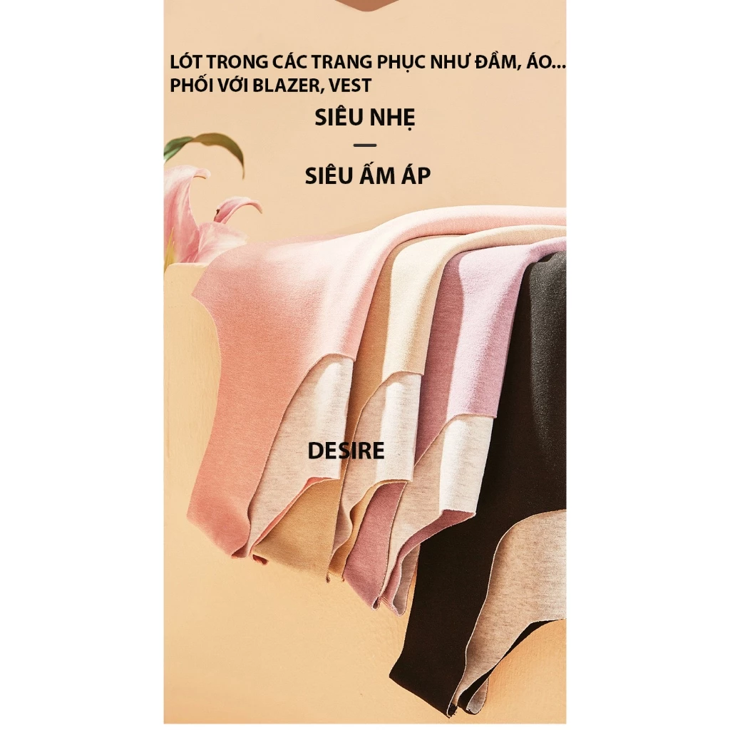 Desire Store, Áo ba lỗ sát nách giữ nhiệt mùa đông Nhung Cation siêu nhẹ dành cho nữ giới ZYOS DGN-02 image 4 of 11