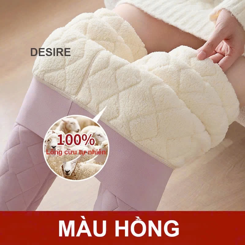 Desire Store, Quần legging lưng cao lót lông cừu dày nhung mịn giữ nhiệt mùa đông ấm áp định hình dáng QGN-9134-1 - HỒNG, XL image 12 of 12