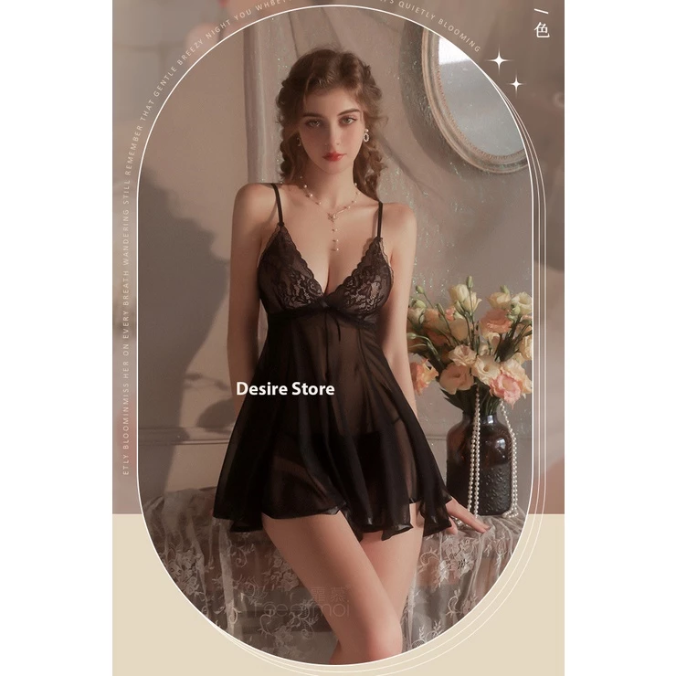 Desire Store, Váy ren sexy siêu mềm mại gợi cảm kèm quần chip lọt cao cấp VN-8301 image 7 of 11
